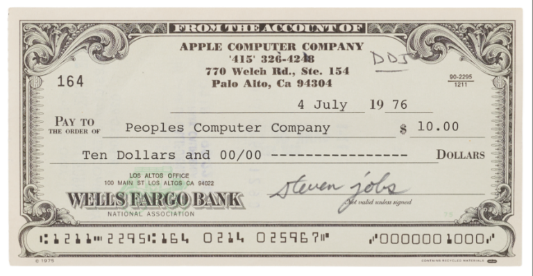 Computador Apple-1 e Cheque de Steve Jobs em Leilão: A História por Trás das Relíquias